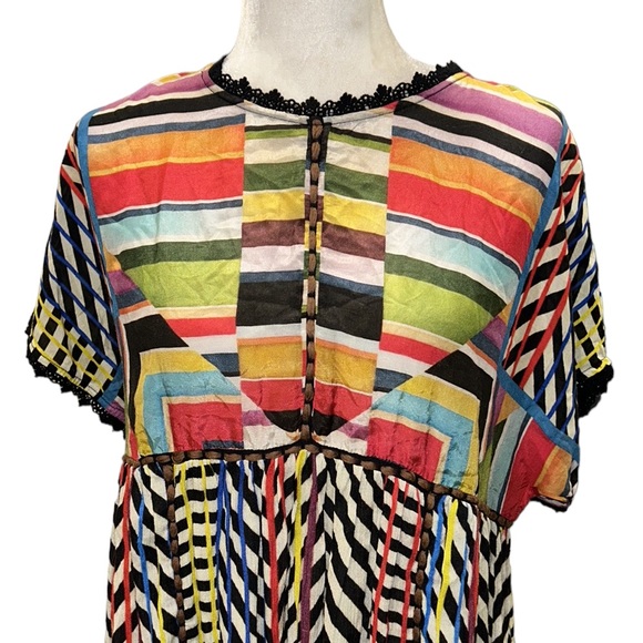 Anthropologie Conditions Apply Kynsa Embroidered Babydoll Tunic Top - S - Picture 7 of 16